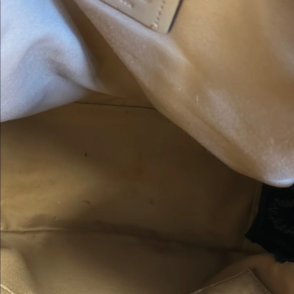 Coach Cream Pebbled Leather Backpack with Gold-Tone Hardware